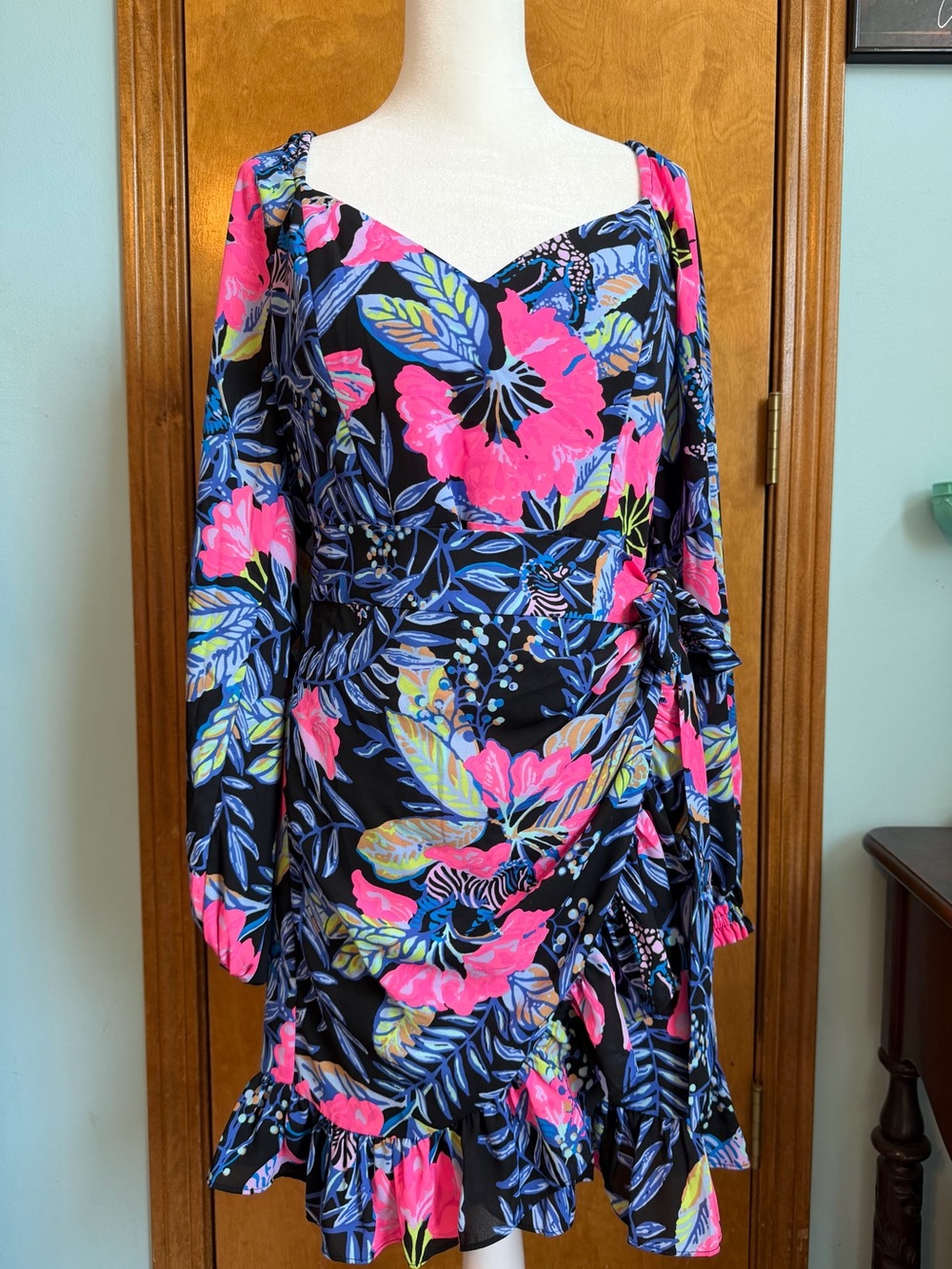 Lilly Pulitzer Lila long sleeve dress Onyx earned stripes